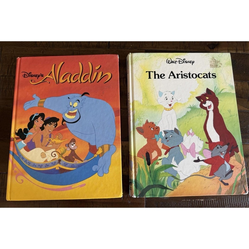 2 Disney Classics Large Books Hard Back The Aristocats And Aladdin
